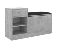 vidaxl banco zapatero madera de ingenieria gris hormigon 945x31x57 cm