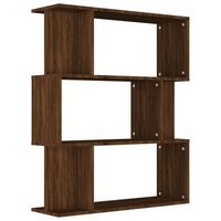 estanteria  libreria  armario de librosbiombo madera contrachapada marron roble 80x24x96 cm