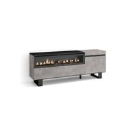mueble tv television muebles de salon almacenaje 150x35x57cm para tv hasta 65 chimenea electrica diseno industrial estilo moderno cemento