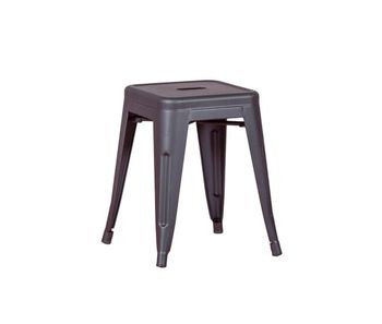 Taburete bajo industrial en acero (45cm) - bistro