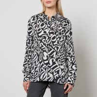 stine goya wal monogram print tencelr lyocell-blend shirt - m