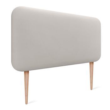 Dhome Cabecero Tapizado Liso Redondeado Polipiel Con Patas Para Pared Acústicos Cabeceros Absorbentes Cabezal Cama Dormitorio (blanco Hueso, 95cm)