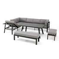 conjunto de comedor de jardin 9 plazas de aluminio