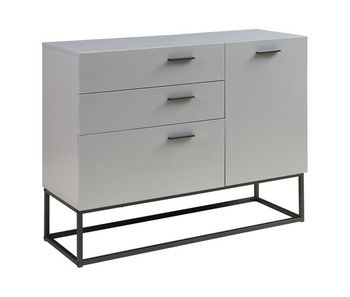 Aparador lavangen con 3 cajones 75x100x35 cm - gris claro [en.casa]