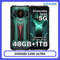 telefono resistente doogee s200 ultra 5g 48gb1tb efecto de luz pantalla trasera de 134 dimensity 7400 bateria de 11000mah 66w nfc smartphone
