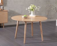 nordic 120cm round oak dining table