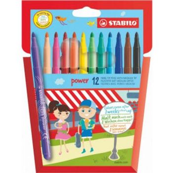 Stabilo Power Extra Long Lasting Felt Pens PK12