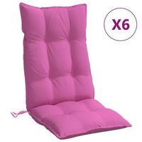 cojines para silla con respaldo alto 6 uds tela oxford rosa vidaxl