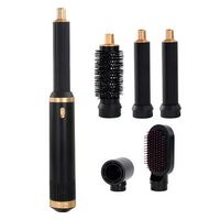 secador de pelo d55 5 en 1 con iones negativos permite alisar secar rizar y mucho mas con 3 temperaturas y 5 accesorios 45x45x20 cm color negro