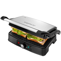 aigostar hitte - parrilla electrica grill sandwichera y maquina de panini1500w de potencia 2 placas de cocinado independientes antiadherentes apertura 180 temperatura regulable