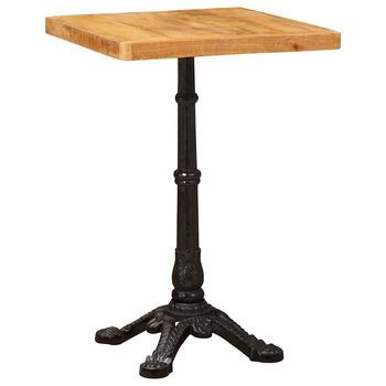 Mesa De Bistró Marrón 50 X 50 X 76 Cm Madera De Mango Maciza