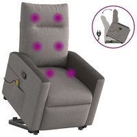 sillon de salon  silla  sillo reclinable de masaje elevable tela gris taupe cfw916278