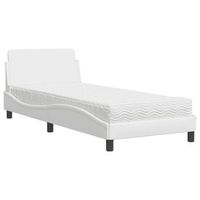cama con colchon dover cuero sintetico blanco 90x200 cm vidaxl