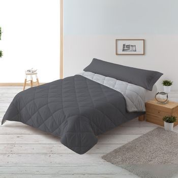 Relleno Nórdico 300gr Bicolor Reversible Cama 150cm (240x220cm) Gris/gris Donegal Collections