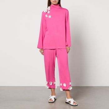 Sleeper The Bloom Black Tie Woven Pyjama Set - M