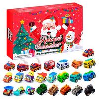 calendario de adviento con figuritas de regalo para decorar 24 figuras de vehiculos diferentes 37x35x23 cm color multicolor