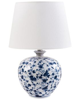 Lámpara de mesa  porcelana blanco azul