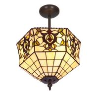 plafon de techo bajo  pantalla tiffany d 30cm serie hexa