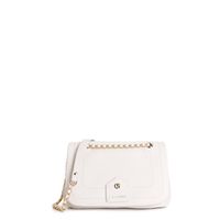 bolso bandolera con solapa y bandolera de cadena ivory