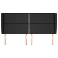 cabecero cama mueble de dormitorio con orejas cuero sintetico 183 x 23 x 118128 cm negro m020002928
