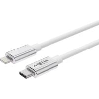 cable usb ansmann 1700-0209 lightning y usb-c para carga y datos