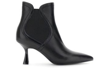 botines de piel con elásticos asimétricos black 39