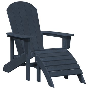 Silla Adirondack De Con Reposapiés Azul Marino Hdpe Cfw740495