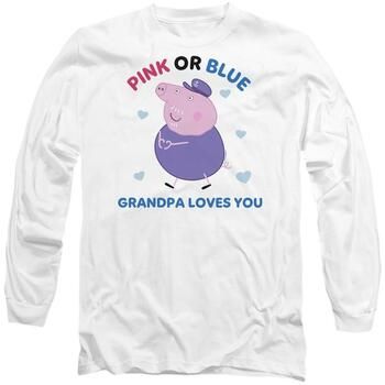 Dessins Animés Camiseta manga larga Pink Or Blue Grandpa Loves You para mujer