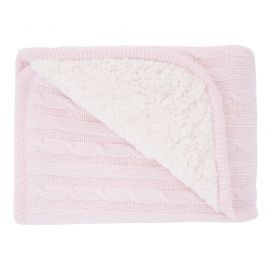 Manta de punto sherpa Rosa Claro