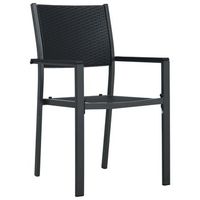 pack 2 uds sillas de jardin  silla de exterior  sillon plastico con aspecto de ratan negro
