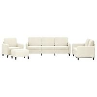 juego de sofas 4 piezas terciopelo crema vidaxl