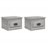 mesitas de noche de pared 2 uds color gris sonoma 415x36x28 cm vidaxl
