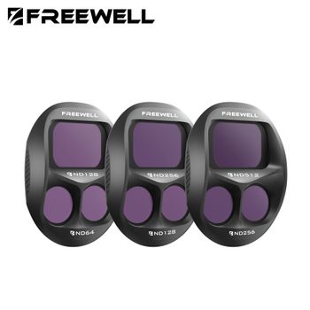 Freewell - 3 paquetes de filtros ND divididos para DJI Mavic 4 Pro, incluye filtros ND128/ND64, ND256/ND128 y ND512/ND256, accesorios para cámara