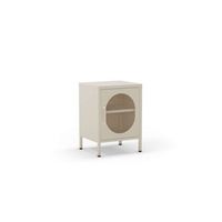 mesita de noche dora con puerta diseno industrial moderno