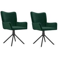 sillas de comedor giratorias 2 unidades terciopelo verde oscuro vidaxl