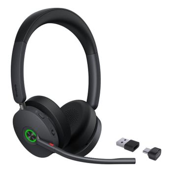 Auriculares Yealink BH74 UC inalámbricos Bluetooth con Cancelación Activa de Ruido, micrófono y USB-C/A, negros