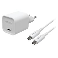 cargador de pared mophie 35w usb-c pd gan con cable usb-c 1 m