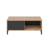 mesa de centro melamina gris antracita - roble nodi