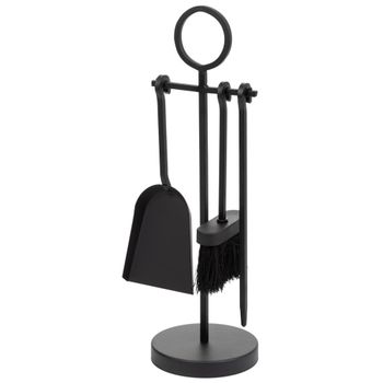 Set de herramientas de metal para la chimenea negras