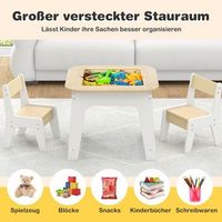 mesa infantil con 2 sillas conjunto de 3 asientos infantiles de madera con tablero de doble cara