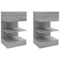 mesitas de noche 2 uds madera gris sonoma 40x35x65 cm vidaxl