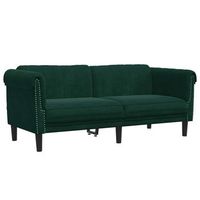 sofa de 2 plazas terciopelo verde oscuro vidaxl