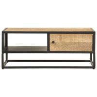 mueble tv  mueble de salon  mesa de tv puerta tallada madera de mango rugosa 90x55x36 cm