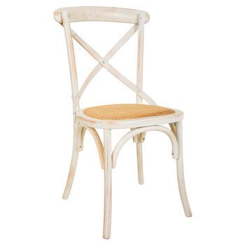 Silla De Madera Y Asiento De Ratan 44x42x46/88h Cm