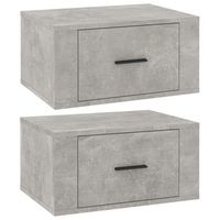 mesitas de noche de pared 2 uds gris hormigon 50x36x25 cm vidaxl