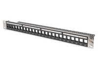 modular patch panel shielded 24-port color bla ck
