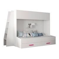 litera hartford 357 de dos pisos blanco aglomerado laminado somieres 94x230x165cm