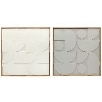 Decoración Para Pared De Eva Mdf Ps Homcom 80x80 Cm Blanco