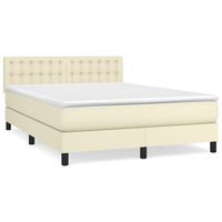 cama tapizada 193x144x88 cm vinilo - crema