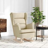 silla mecedora de tela crema 74x90x102 cm cfw96628
